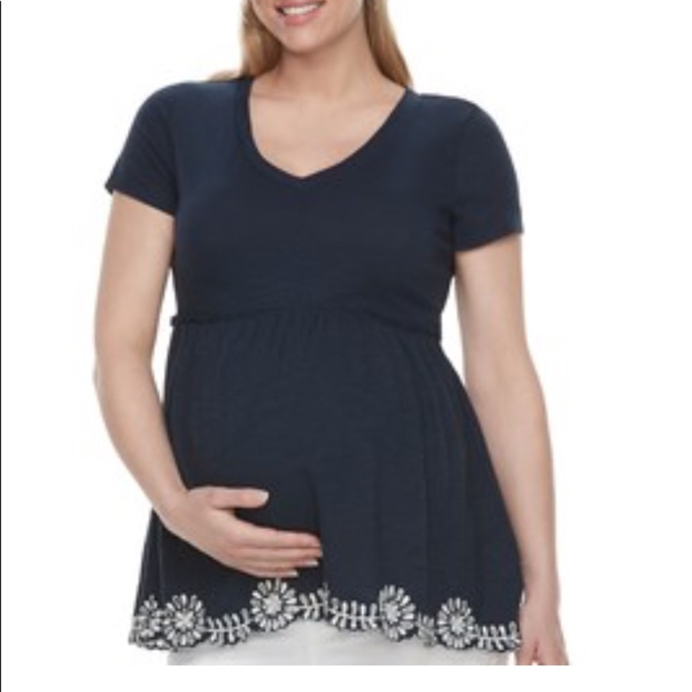 Maternity blue peplum tops NWT